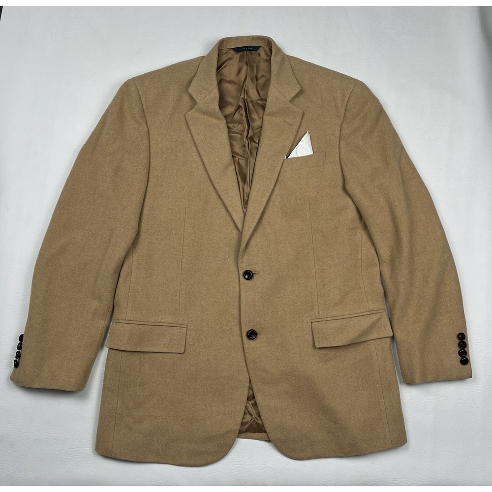 Brooks Brothers Blazer Mens 42L Beige Camel Hair 1818 Madison Loro Piana Jacket